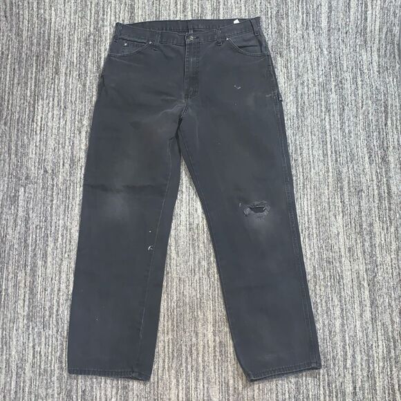 Dickies Men's Size 44‎ Grey Distressed Relaxed Fit Straight Leg Pants - Picture 1 of 6